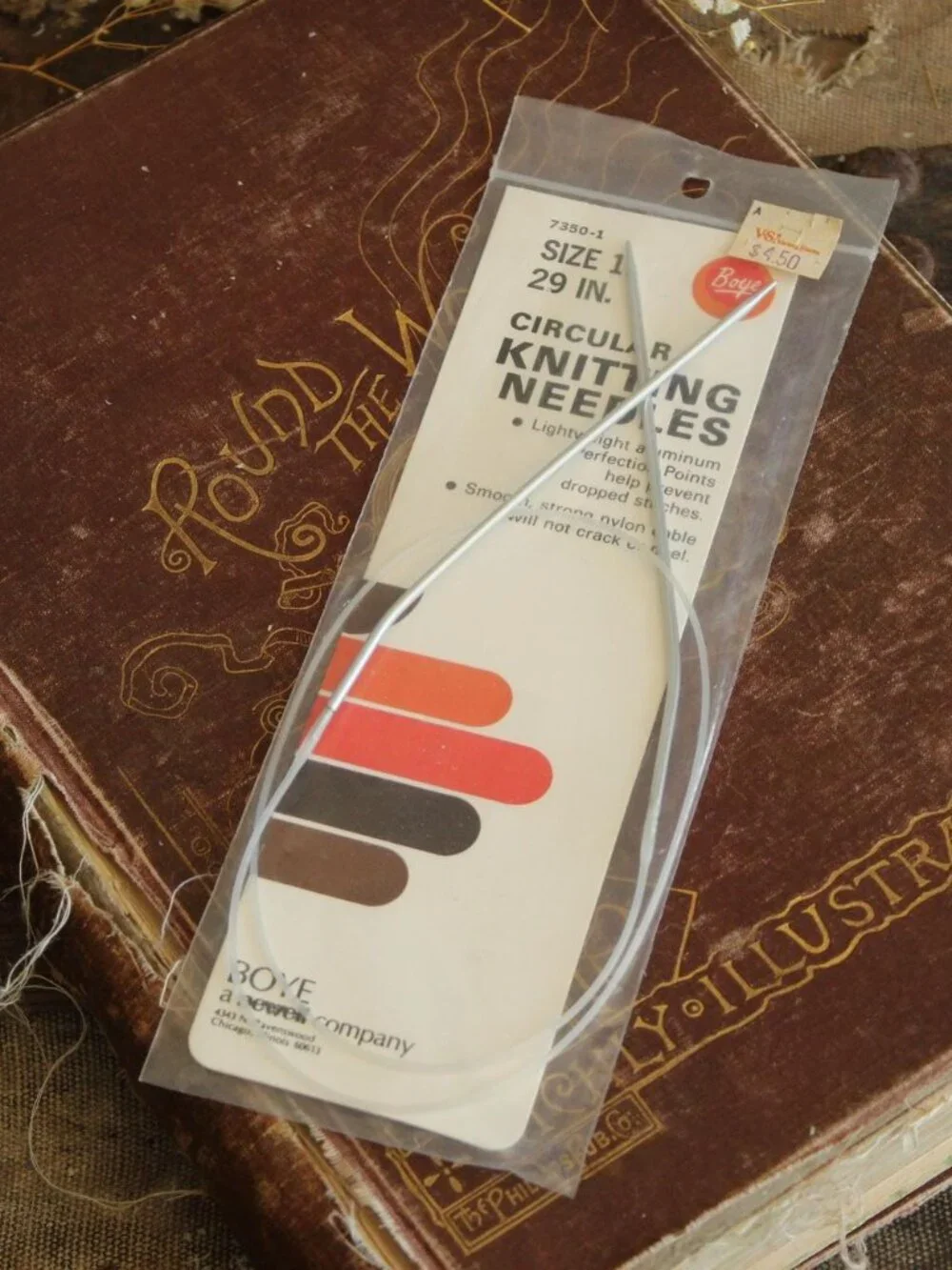 Vintage 1970s Knitting Needles, NOS Boye Size 1 Circular 29